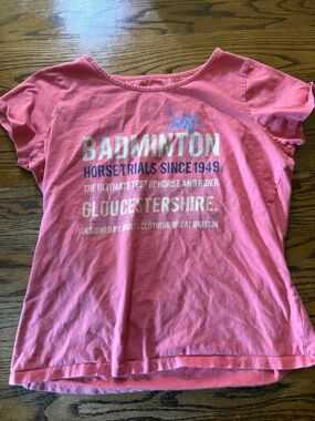 Joules Pink "Badminton" Graphic Tee